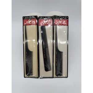 Vintage ACE Hard Rubber Combs Lot of 3 NOS Barber Tail & Cutting Combs Made USA